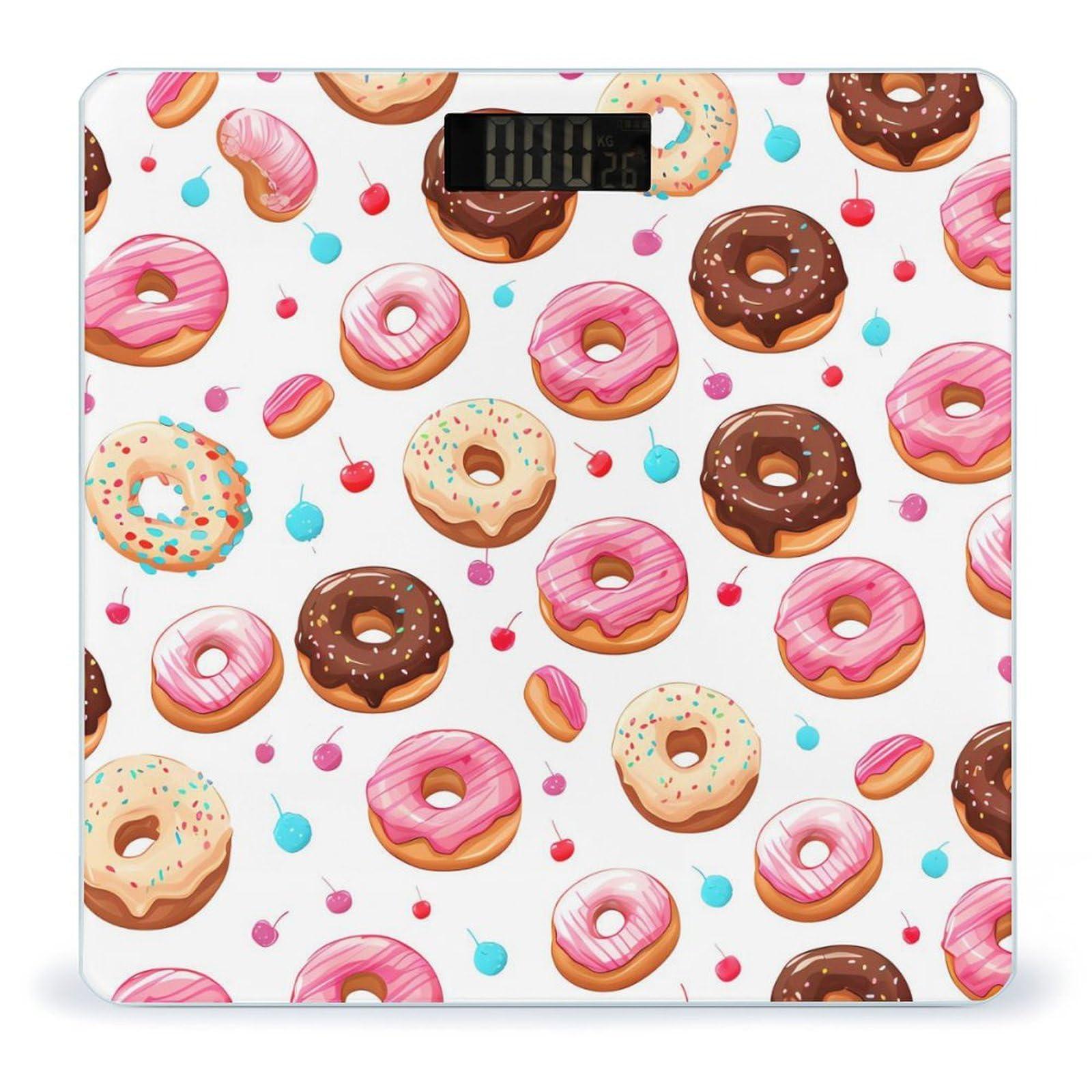 LJFABKY Donut Dood and Cherry Scale for Body Weight Smart Accurate Digital Bathroom Scale with Easy Read LCD, style