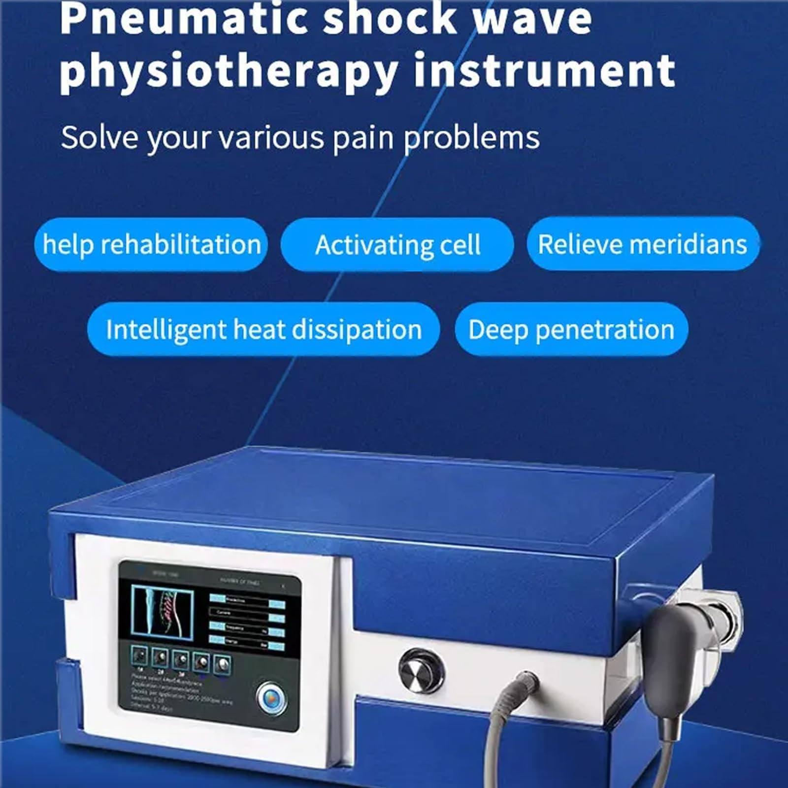 LMYYDES LMYYDES Shock Wave Therapy Machine Shockwave Therapy Machine0.5-10 Bar 1-21Hz Pneumatic Shock Wave Therapy Equipment, 53x45x42 cm