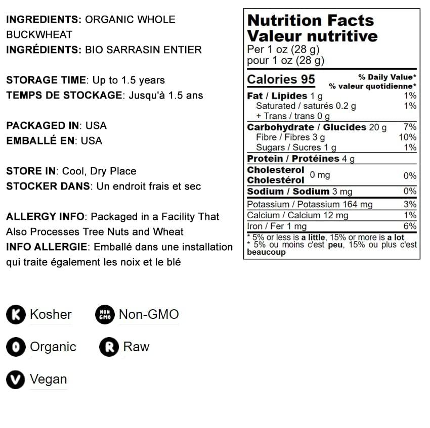 Food to Live Food to Live - Organic Whole Grain Buckwheat Flour, 25 Pounds - Non-GMO, Kosher, Unbleached, Unbromated, Unenriched, Stone Ground, Powder, Meal, Sirtfood, Bulk