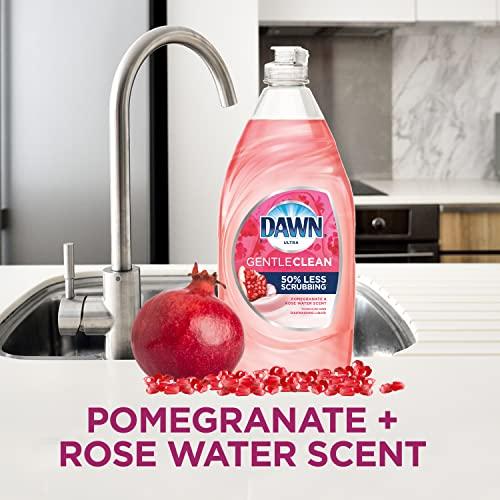 Dawn Dawn Ultra Gentle Clean Dishwashing Liquid Dish Soap, Pomegranate & Rose Water Scent, 24 fl oz