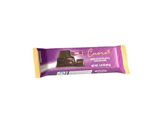 WITOR\'S Witor\'s Cuore Collection Chocolate, Premium Italian Chocolate, Great Tasting Filled Chocolate Bars (18 Count) (Dark Chocolate & Cocoa Nibs)