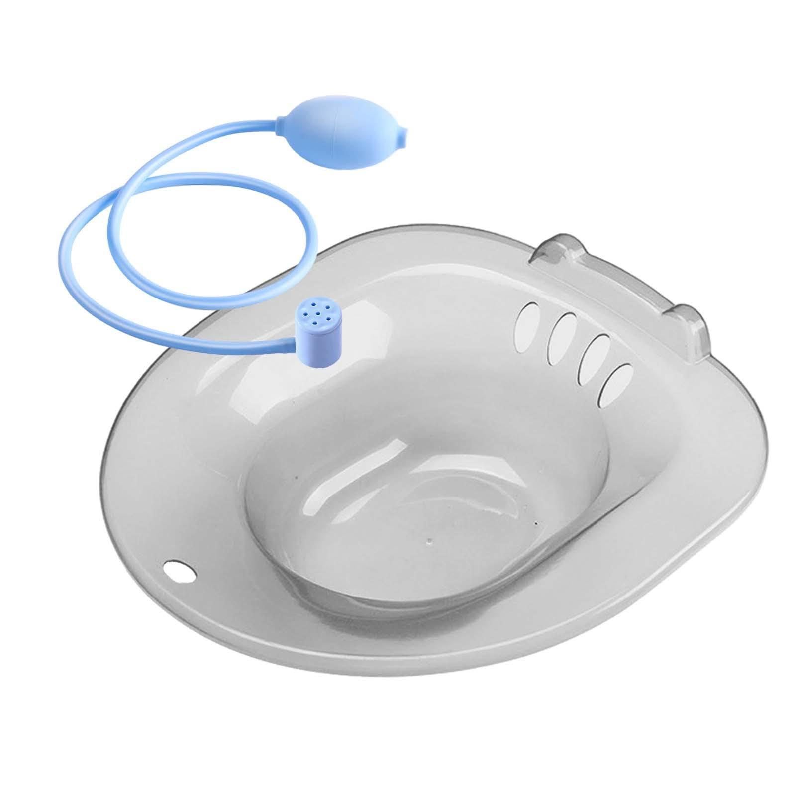 Generic Sits Bath Washing Bowl, Cleansing Basin Sitting Bath Hip Bath Tub, Women Elderly Toilet Seat Sitz Bath Basin for Travel Hotel, Grey B