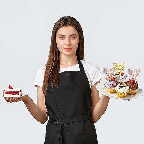 ZHUOWEISM 24PCS Happy 21st Cupcake Toppers Gold Rose Gold Silver Glitter Twenty One Cheers to 21 Years Number 21 Birthday Cupcake Picks for Happy 21st Birthday Wedding Anniversary Party Cake Decorations
