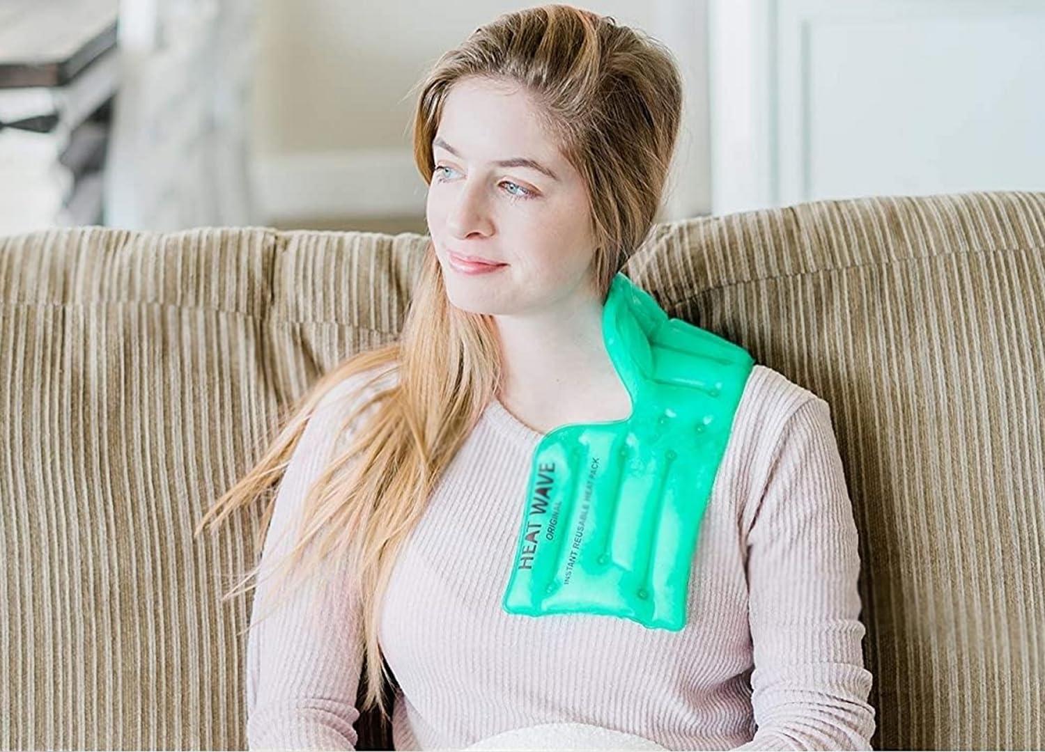 Heat Wave Made in USA: Heat Wave Instant Reusable Heat Packs- Back/Shoulder/Neck (6 x 18”), Reusable Heat Pack for Muscle Aches, Pain Relief, Click Heat