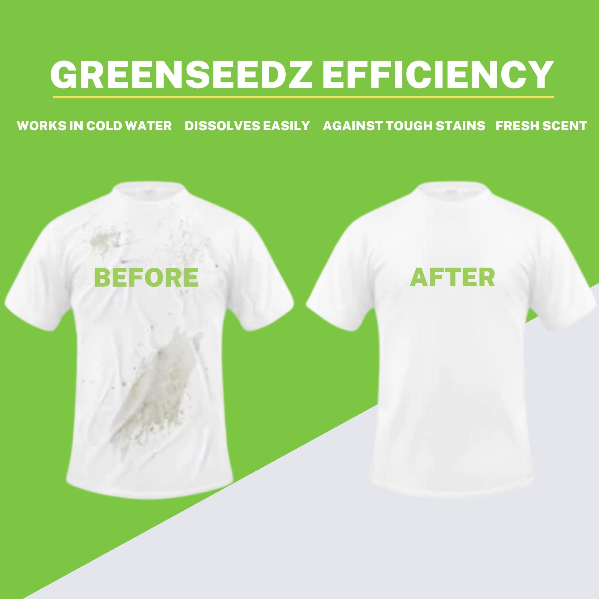 Greenseedz Greenseedz Eco Friendly Laundry Detergent Pods, 32 Pods, Powerful Stain And Odor Removal, Skin Friendly, Rainforest Fresh Scent, Biodegradable and Sustainable Laundry Pods, HE Compatible