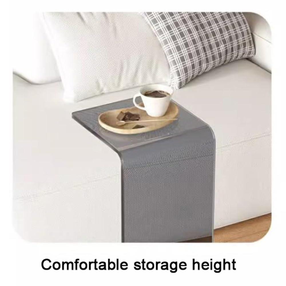 REDEXI REDEXI Multipurpose Clear Side Table, C Shaped Sofa Table, Small Nightstand C Table, Acrylic Bedside Table for Living Room, Bedroom(Transparent,55cm/22in)
