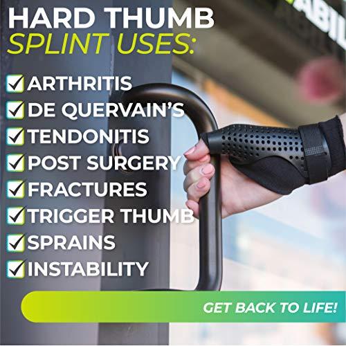 BraceAbility BraceAbility Hard Plastic Thumb Splint | Arthritis Treatment Brace to Immobilize & Stabilize CMC, Basal and MCP Joints for Trigger Thumb, Tendonitis Pain, Sprains (Medium - Left Hand)