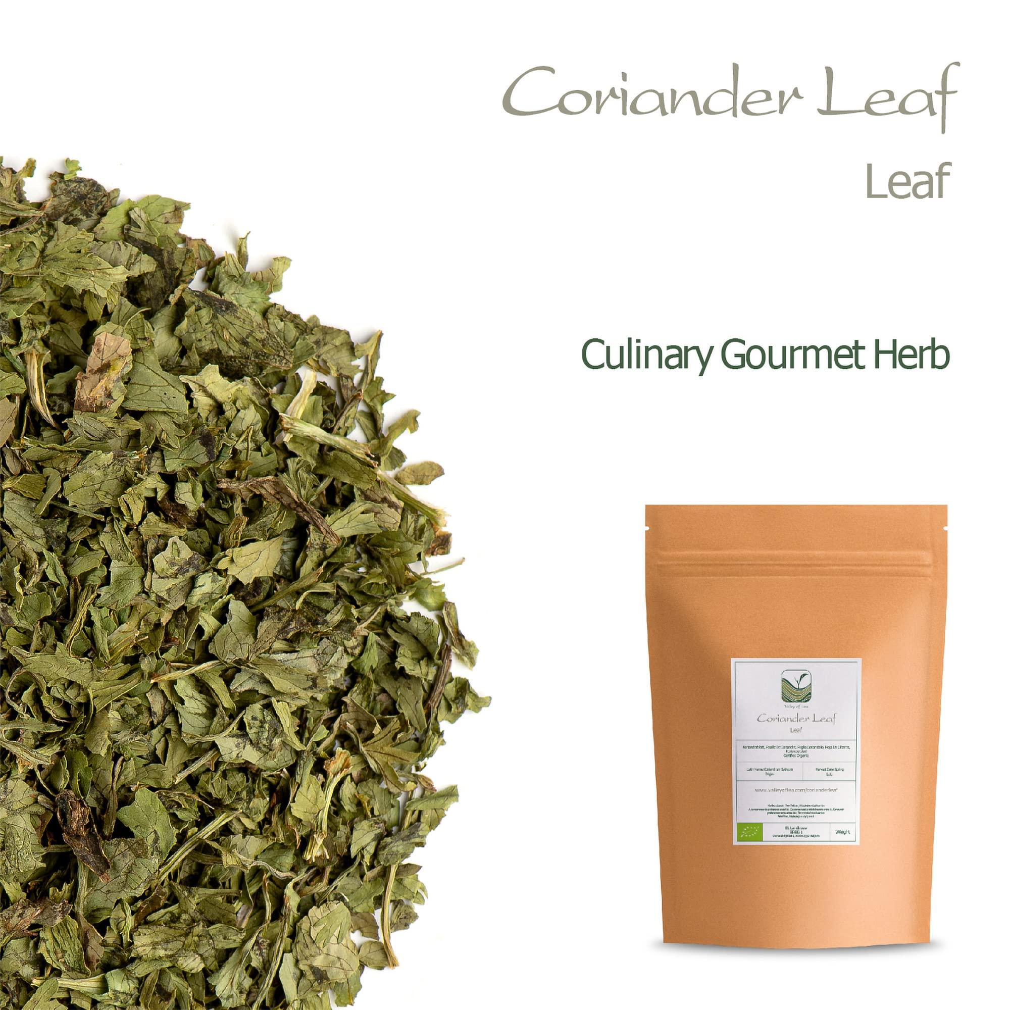 Valley of Tea Coriander Leaves Dried Organic Quality - Dried Cilantro Leaf 100g