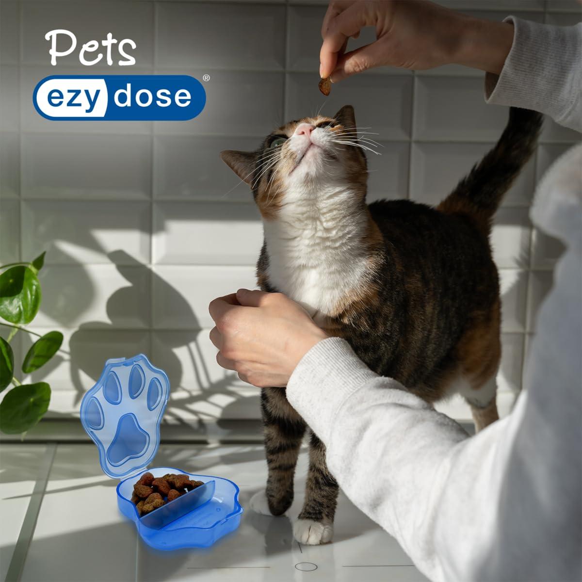 EZY DOSE EZY DOSE Dog Paw Print Pill Case, Medicine Planner, Vitamin Organizer Box, Weekly Dispenser for Daily Doses, 2 Individually Large Compartments, Convenient and Easy to Use, Pet Friendly, Blue, BPA Free