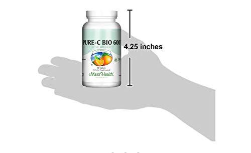 Maxi Health Maxi Health Pure-C-Bio 600 - with Bioflavonoids - Immune & Capillary Support - 90 Tablets - Kosher