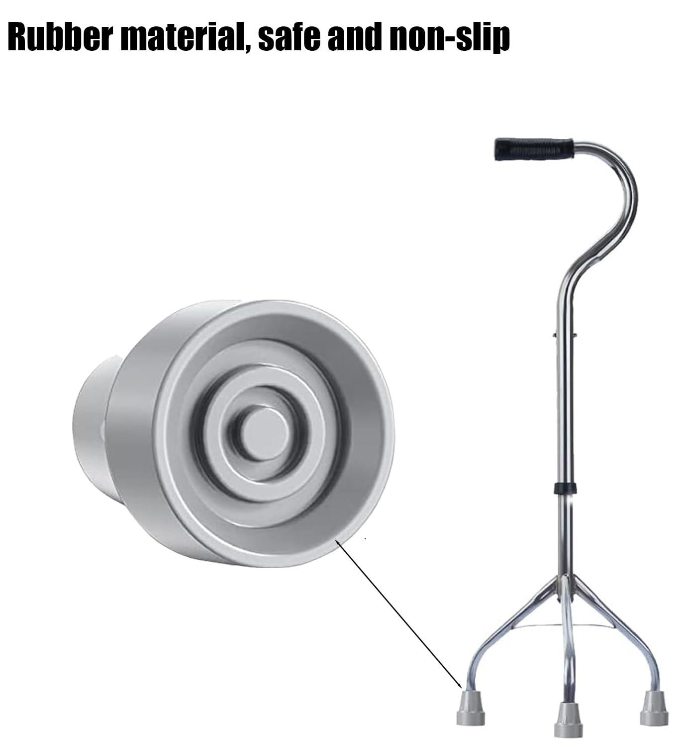 NADUSEP Crutch Tips, 4 Pack 7/8 Inch Replacement Crutch Feet Cap Heavy Duty Rubber Accessories Walking Cane Tips, Gray