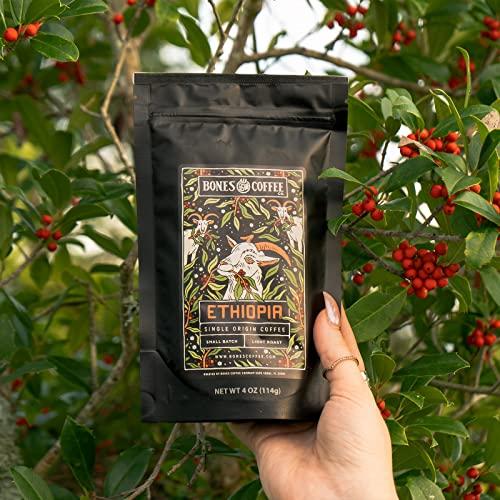 Bones Coffee Company Bones Coffee Company World Tour Sample Pack Gift Set, Medium Roast Whole Bean Coffee Low Acid Flavored Coffee Beans (4 oz, Pack of 5)