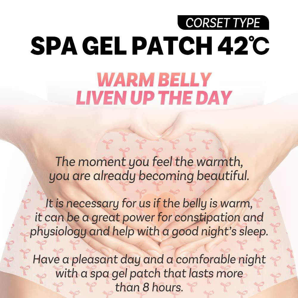 Spa Gelpatch 42C Spa Gelpatch 42C Body Applicator Tummy Sculpting Wrap for Women & Men Capsaicin All Natural Ingredients Easy to Use Fast Heating Thin Sticker (Corset Patch (Pack of 5)) Ver.37