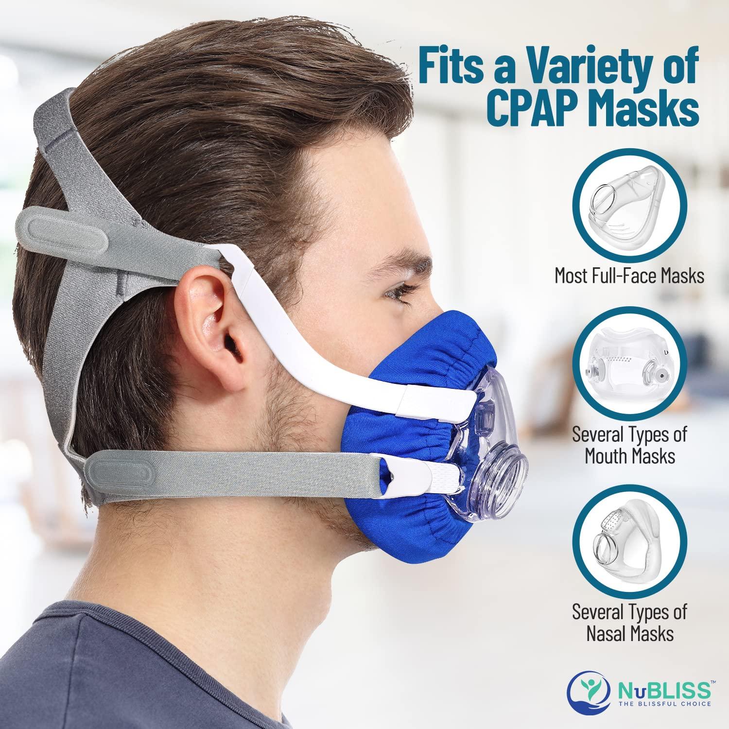 NuBliss CPAP Mask Liners - FSA & HSA Eligible 4-Pack Soft Cushion Mask Cover Compatible with F20 & F10 Mask, A Variety of Nasal Masks, Mouth Masks, and Most Full Face Masks - Washable, Reusable, Lightweight