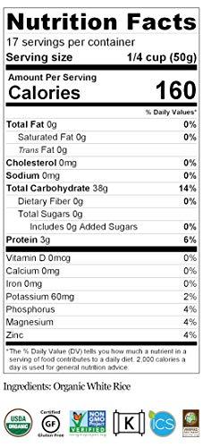 Lotus Foods Lotus Foods Organic White Jasmine Rice - Jasmine Rice, Gluten Free White Rice, Organic Rice, Long Grain Asian Sticky Rice, USDA Organic, Vegan, Gluten Free - 30 Oz (Pack of 3)