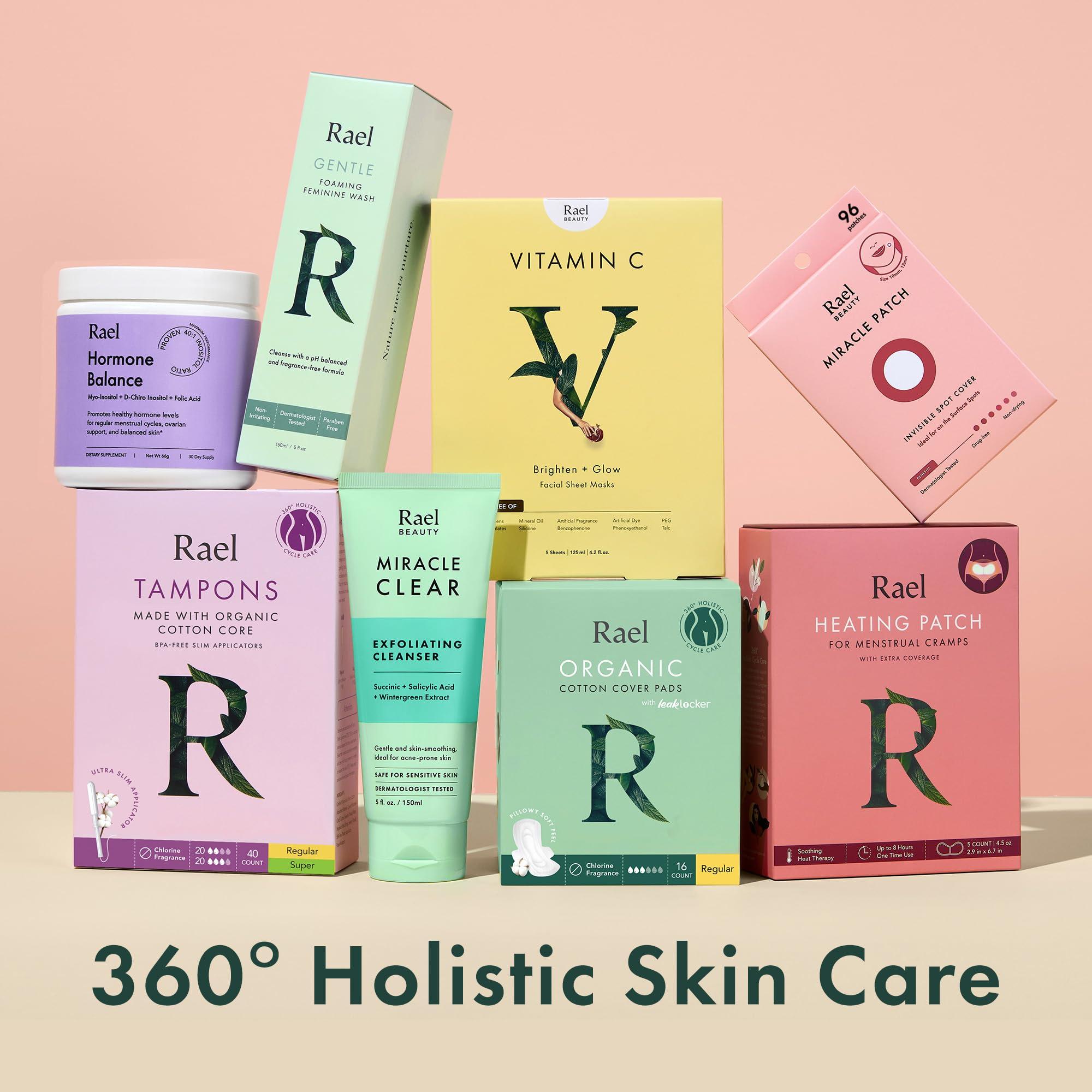 Rael Rael Pads for Women, Organic Cotton Cover - Ultimate Absorbency, Feminine Care, Ultra Thin, Sanitary Napkins with Wings, Unscented (Extra Long Overnight, 12 Count)