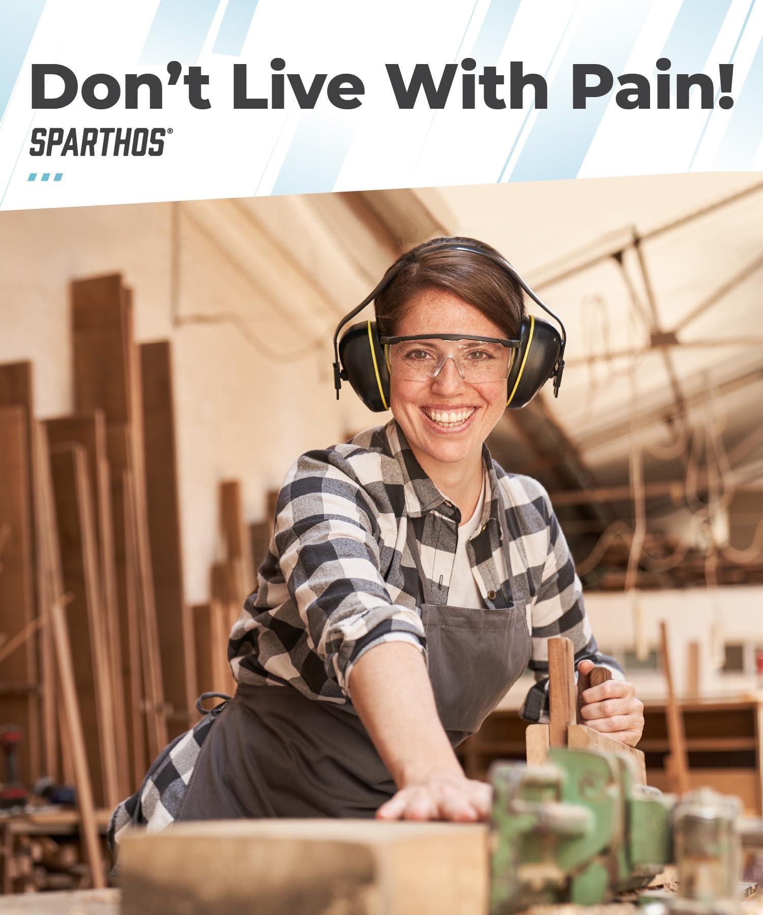 Sparthos Sparthos Back Brace for Lower Back Pain - Immediate Relief from Sciatica, Herniated Disc, Scoliosis - Breathable Design With Lumbar Support Pad - For Home & Lifting At Work, For Men & Women - (Beige-M)