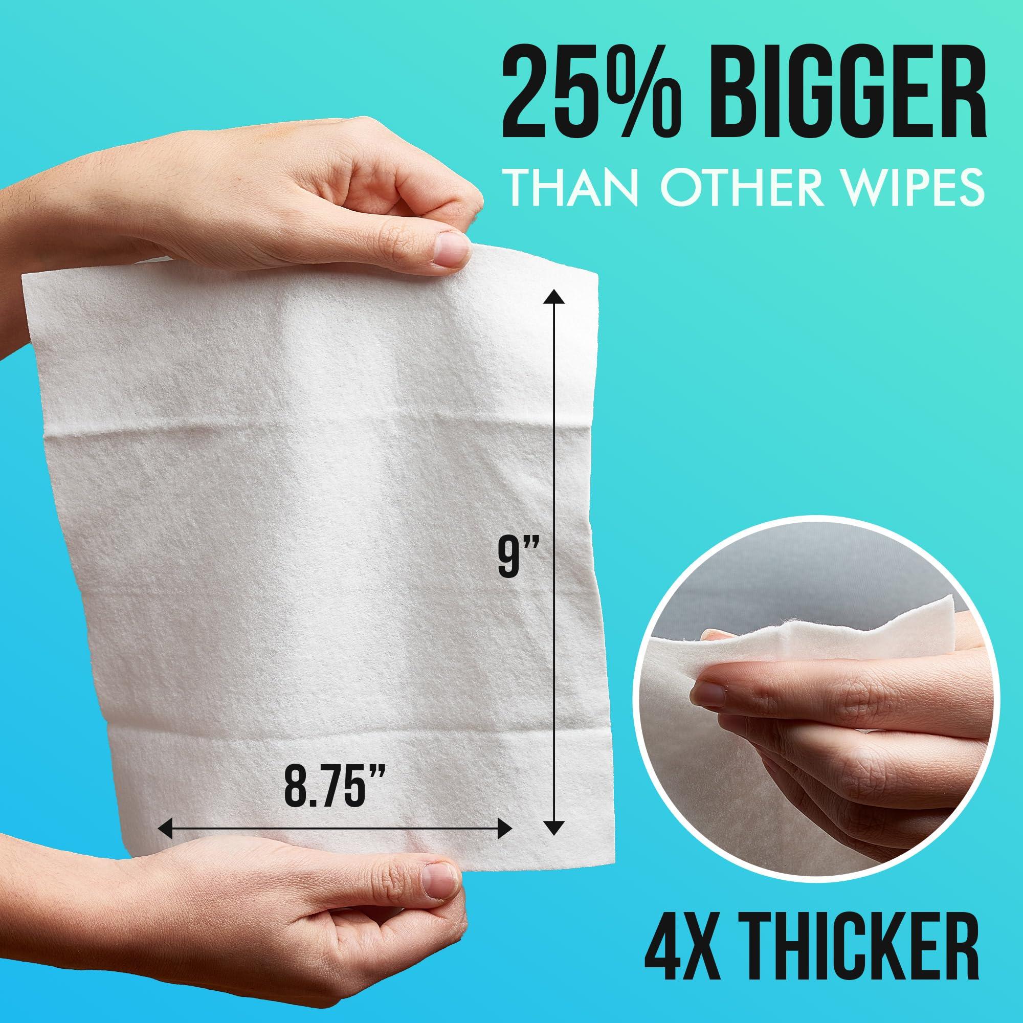 Scrubzz Extra Large Bath Wipes for Adults Bathing No Rinse - 40 Disposable Body Cleansing Wipes for Men, Women & Elderly - Great for Gym, Camping, Post Surgery - Shower Wipes