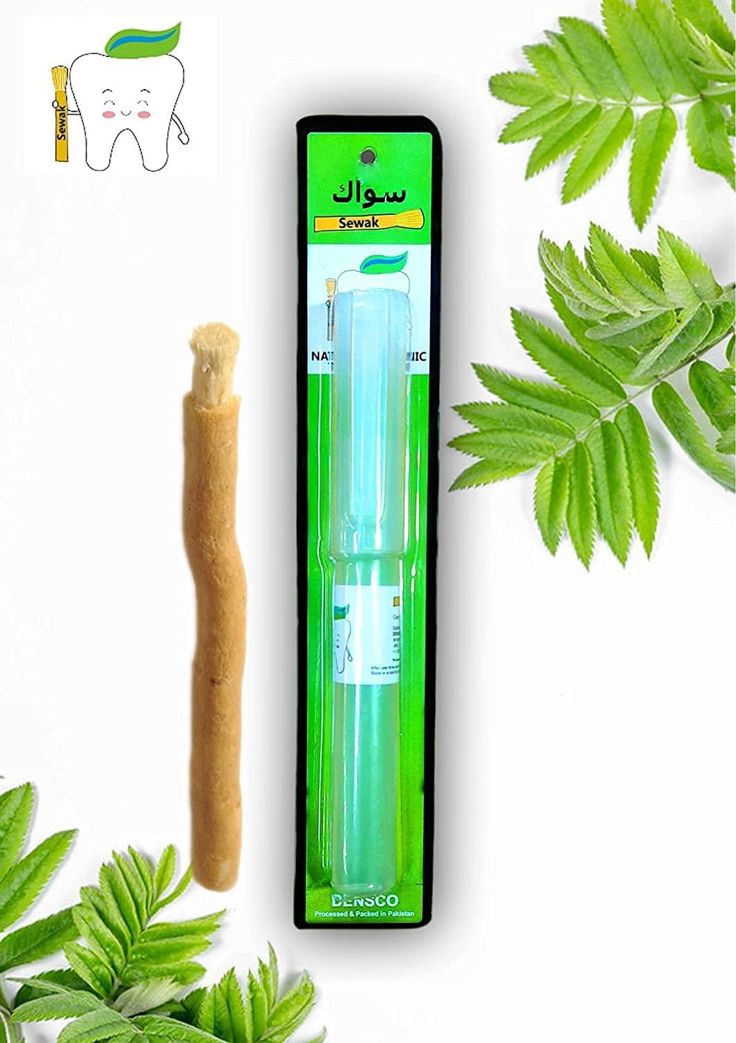 GENDA Miswak Sticks for Teeth | Sewak Natural Toothbrush | Siwak Organic Wooden Tooth Brush Oral Teeth Whitener with Holder | Vacuum Sealed by GENDA (1 Pack)