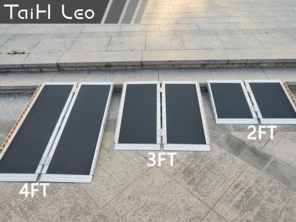 TaiH Leo TaiH Leo Wheelchair Ramp 4 Feet, Portable Ramps for Wheelchairs for Home, 800LBS Capacity Folding Non-Slip Aluminum Handicap Ramp, Wheel Chair Ramp for Home Steps, Stairs, Doorways, Car, Curbs