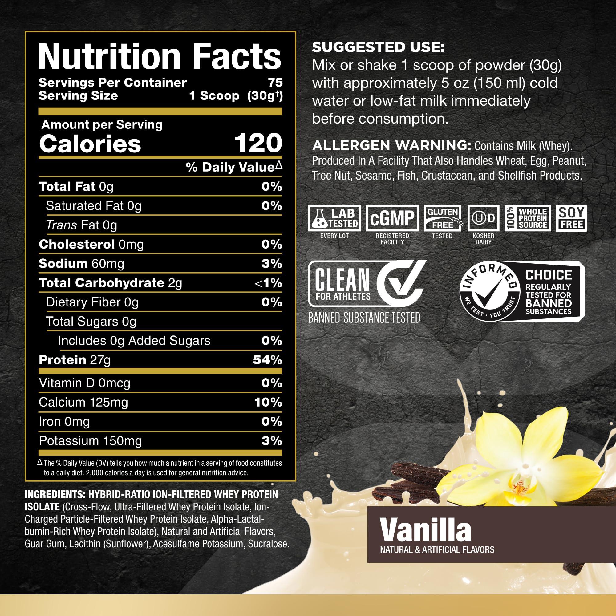 ALLMAX Nutrition ALLMAX Nutrition - ISOFLEX Whey Protein Powder, Whey Protein Isolate, 27g Protein, Vanilla, 5 Pound