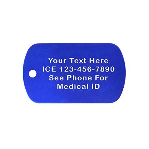 Goods For Giving Custom 2 Pack - Seizures Medical Alert ID Necklaces with Blue Custom Tags, Clear Silencers, and 30'' USA Chains
