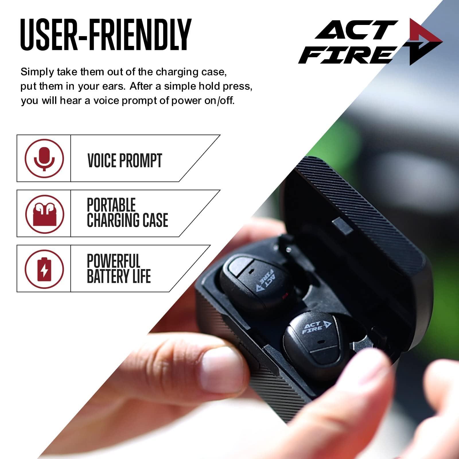 ACT FIRES Shooting Ear Protection Ear Plugs, Hearing Protection Earbuds Electronic Shooting Earplugs for Noise Reduction