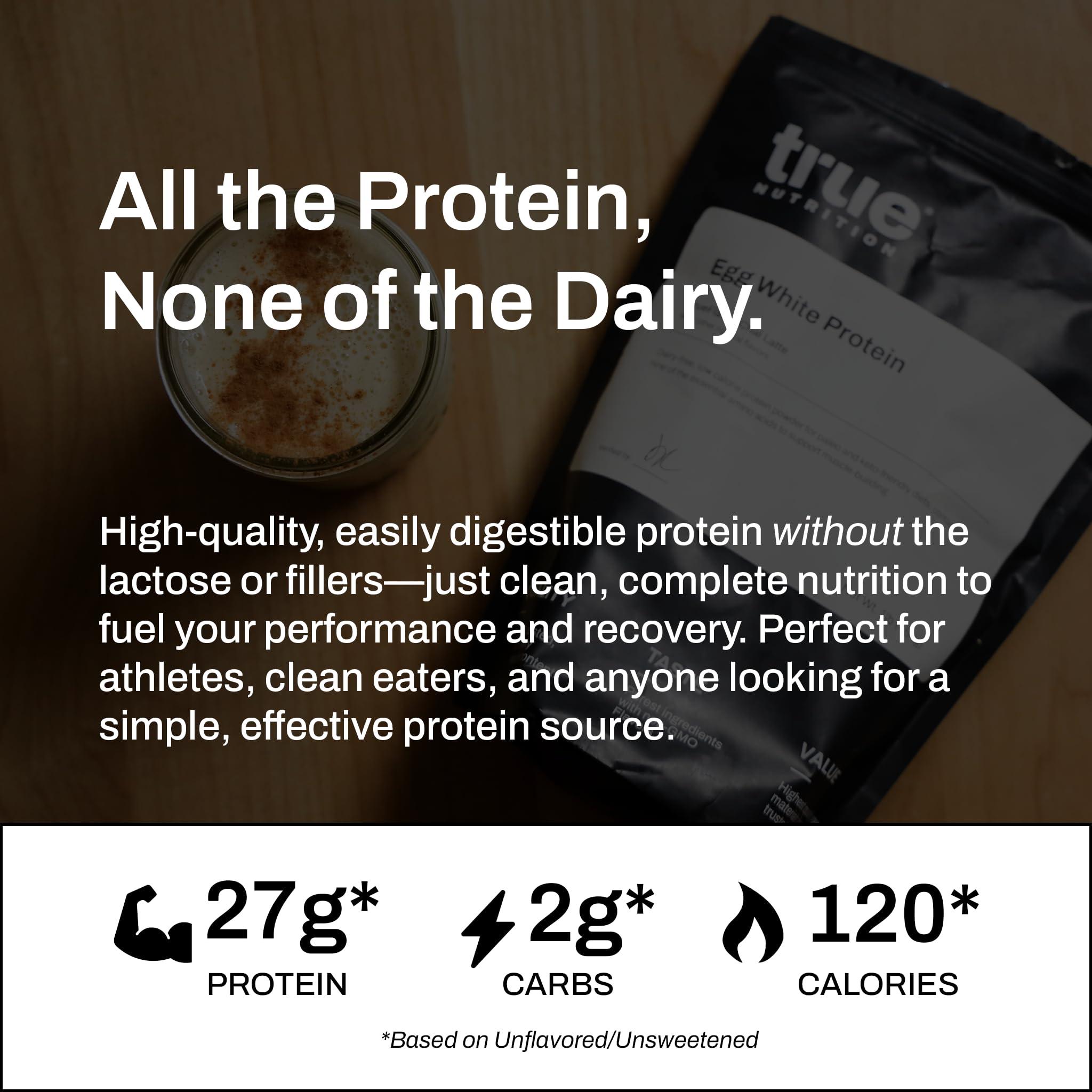 True Nutrition True Nutrition Egg White Protein Powder - 24g Non-GMO Egg Protein per Serving - Low Carb, Low Fat, Paleo, Keto, Gluten Free, Dairy Free, Soy Free - Unflavored/Unsweetened - 1LB