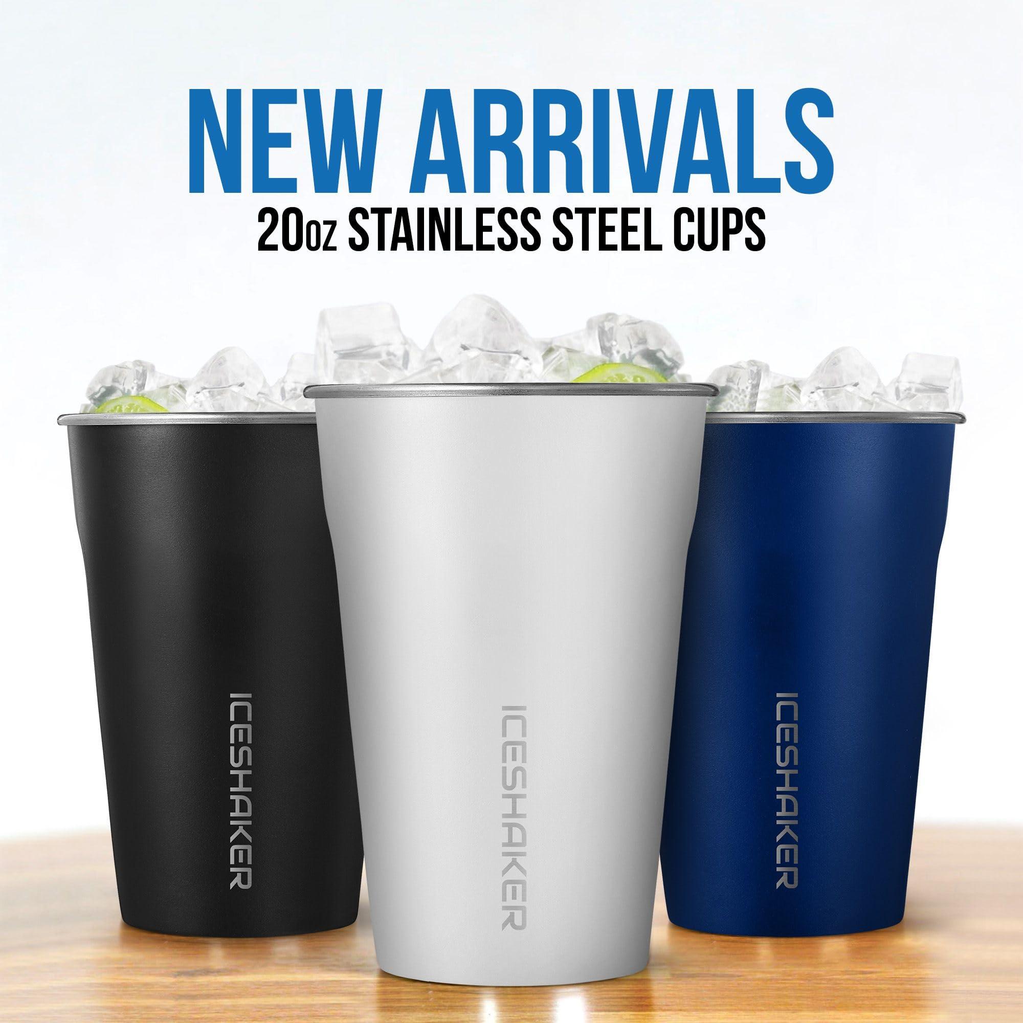 Ice Shaker Ice Shaker Insulated Stainless Steel Shaker Bottle | 26oz, Caribbean | Cold for 30+ Hours | Insulated Cup with Twist-on Agitator | Odor-Free Bottle for Protein Shakes, Water, Smoothies, Cocktails