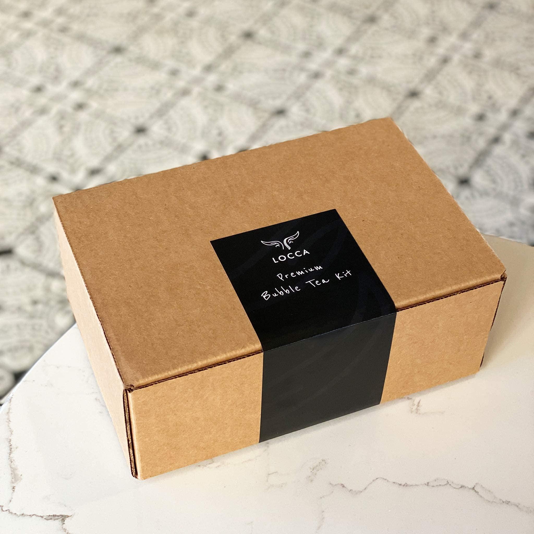 LOCCA Premium Boba Tea Kit | Locca Boba Party Kit | Bubble Tea Gift Kit | Boba Gift | 56+ Drinks | 7 Boba Flavors | Includes Tapioca Balls and Boba Straws | DIY Food Gift