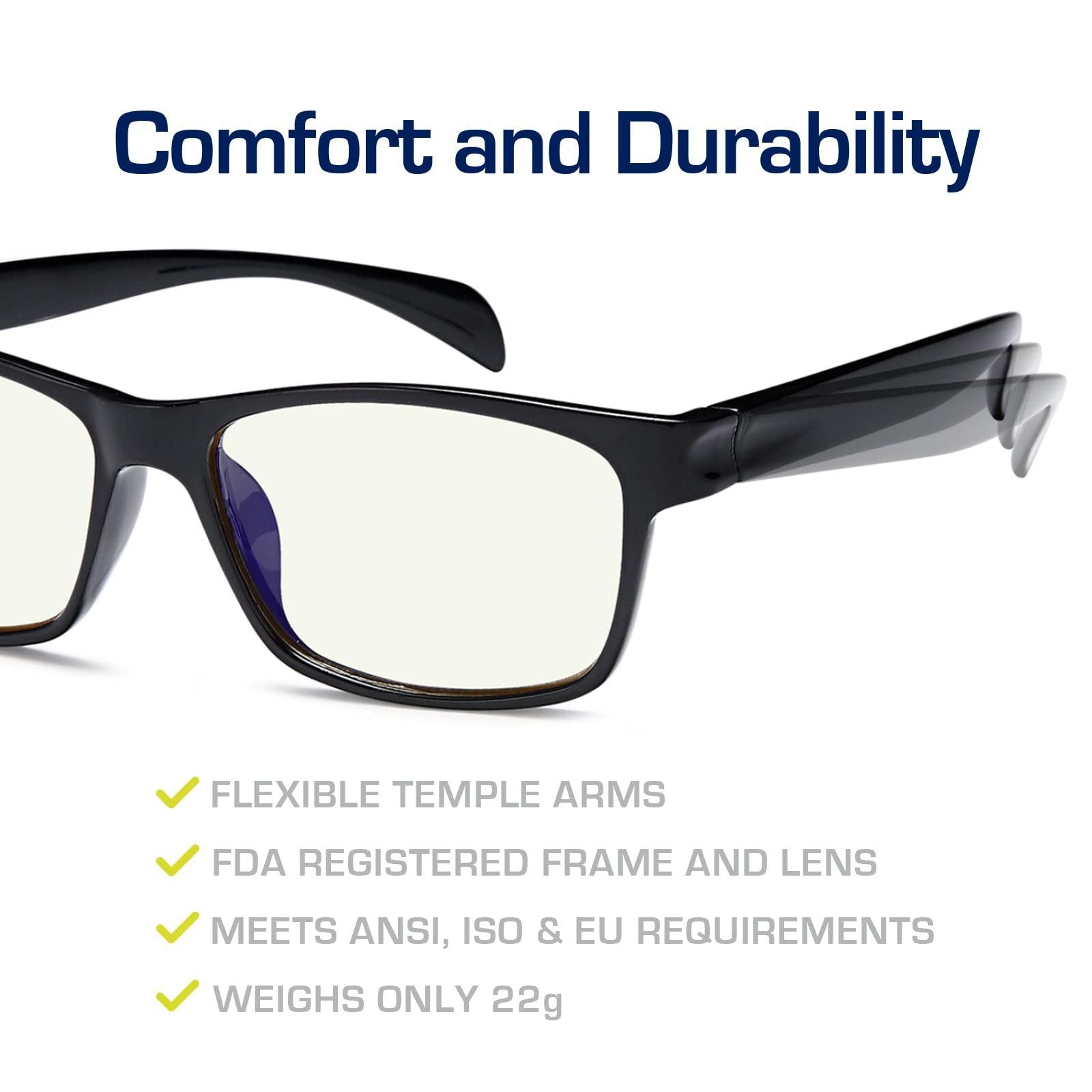 GAMMA RAY OPTICS Gamma Ray Computer Blue Light Blocking Gaming Reading Glasses w/ Amber Tint and Anti Glare UV Digital Eyestrain