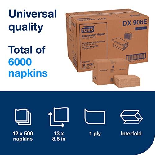 Tork Tork Xpressnap Natural Dispenser Napkin N4, Universal, Interfold 1-ply, 13" x 8.5", 12 x 500 napkins, DX906E