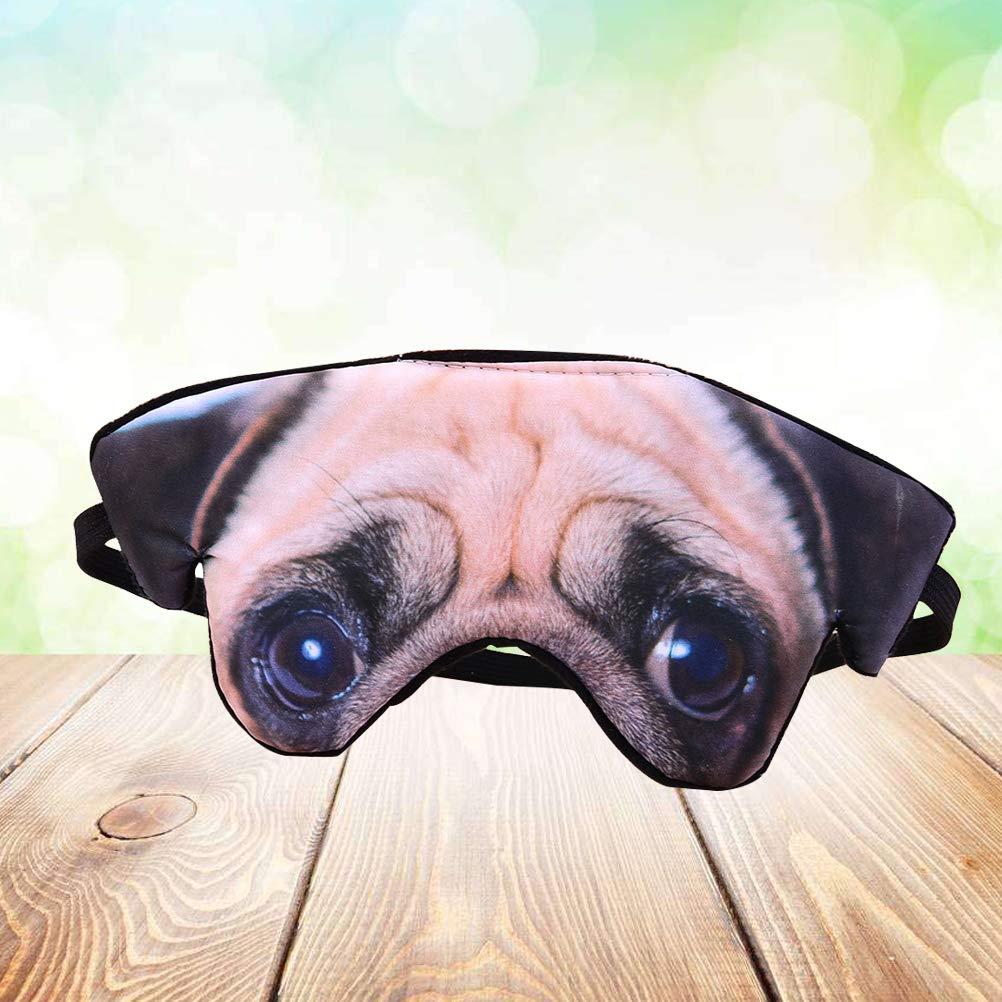 Healifty 3D Eye mask3D Dog Pattern Eye Mask Funny Shade Nap Cover Blindfold Sleeping Mask Eyepatch Sleep Goggles (Pug)