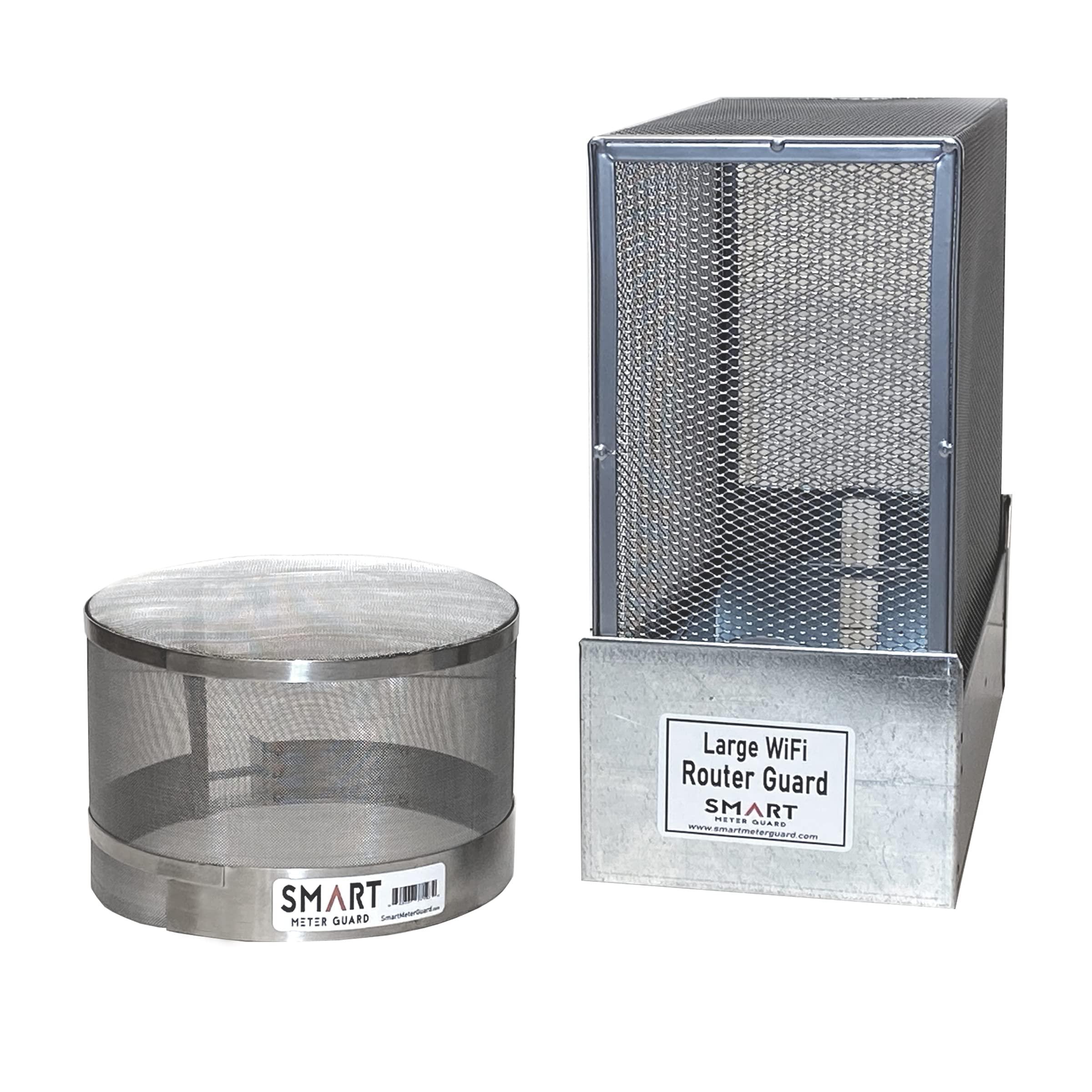 Smart Meter Guard WiFi Router Cover Guard EMF Shield Bundle 2 - Smart Meter Guard Cover and Large Router Guard Cover. Shields EMF from smart meters and large WiFi routers.