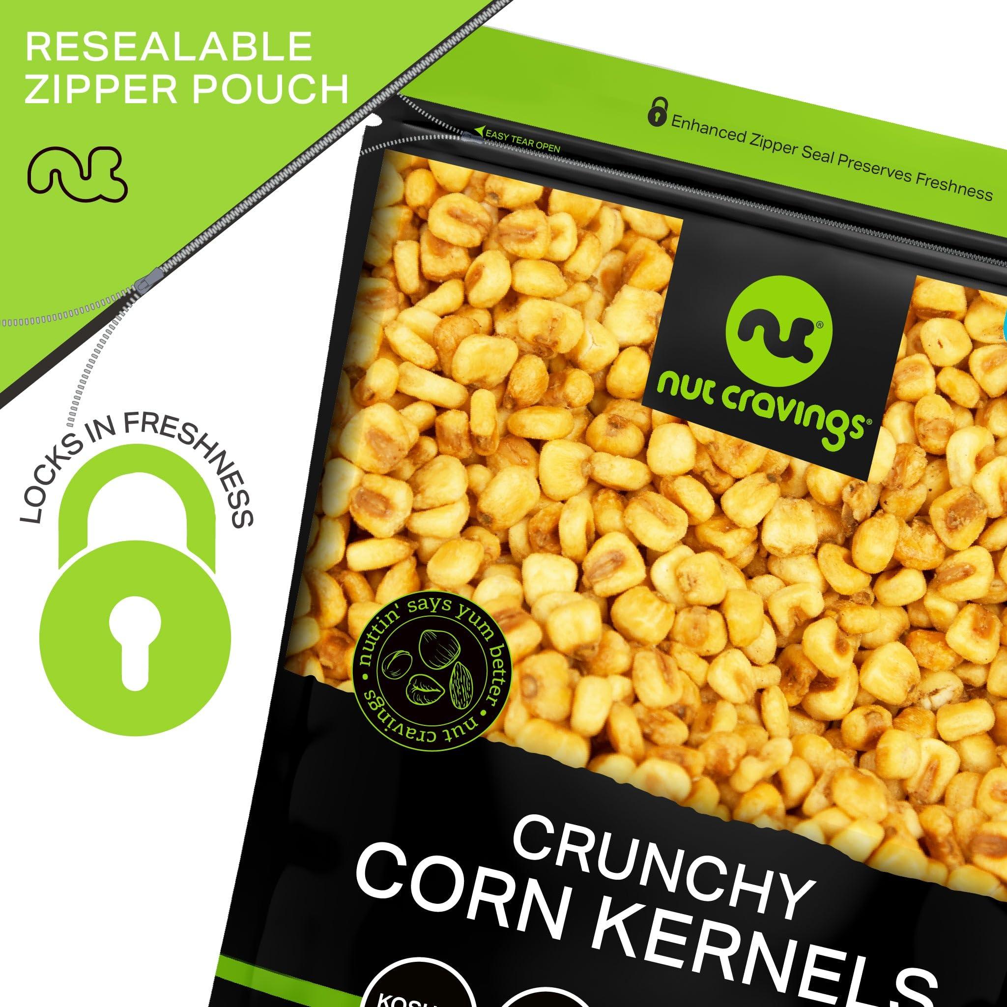 Nut Cravings NUT CRAVINGS - Toasted Crunchy Corn Kernels - Original Flavor Roasted & Salted (80oz - 5 LB) Packed Fresh in Resealable Bag - Healthy Snack, Protein Food, All Natural, Vegan, Kosher