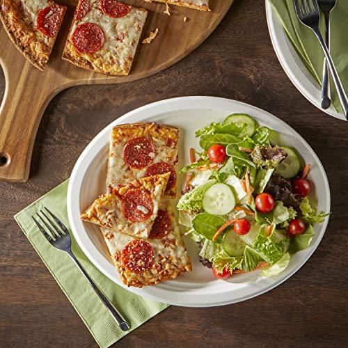 Hefty Hefty EcoSave Disposable Oval Platters, Made from Plant Based Materials, Heavy Duty & Microwave Safe Large Oval Platter Paper Plates, 10 CT (Pack of 4)
