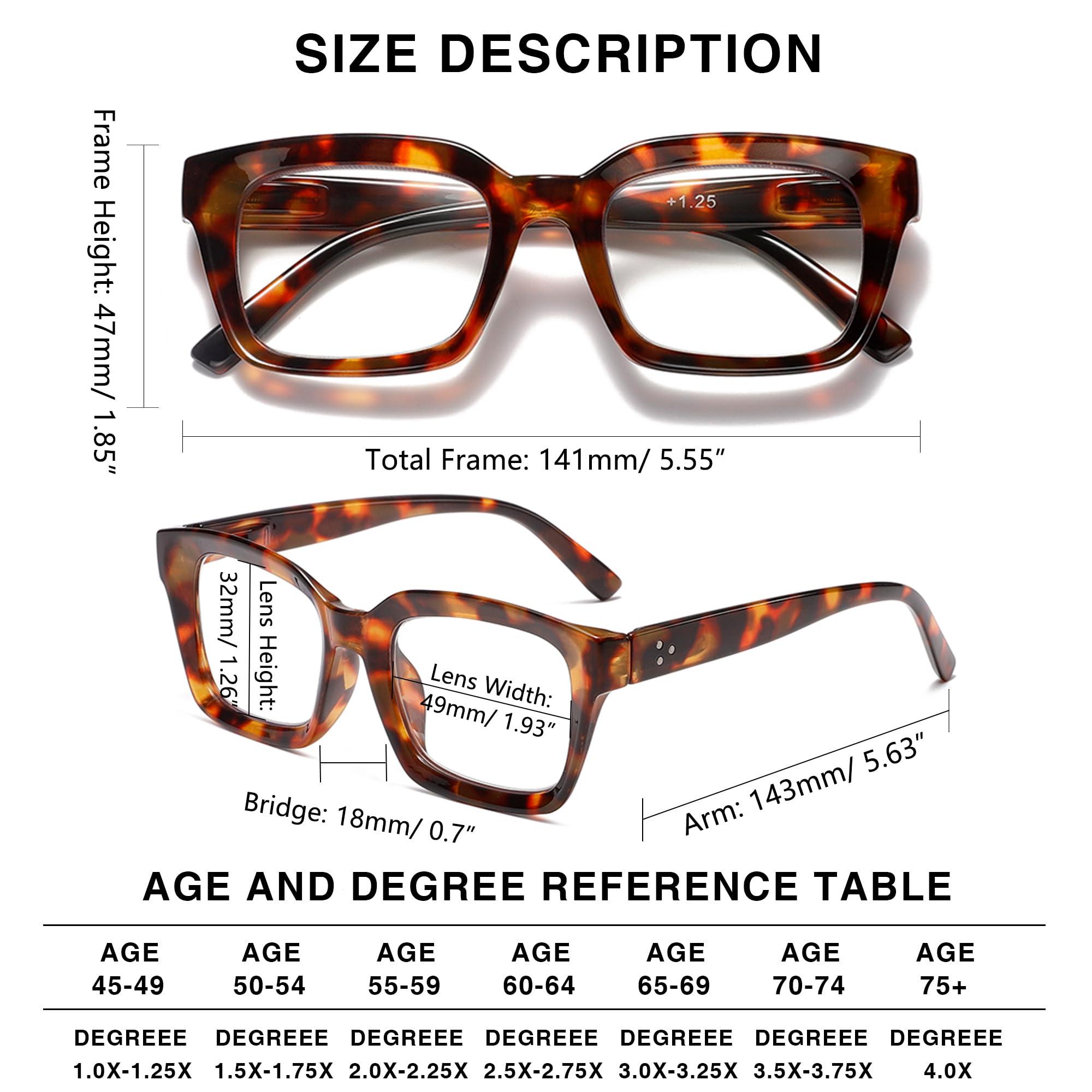 LOUOL READERS LOUOL 3 Pack Readers for Women Oprah Style Square Reading Glasses with Spring Hinge Blue Light Blocking for Men Ladies +3.5