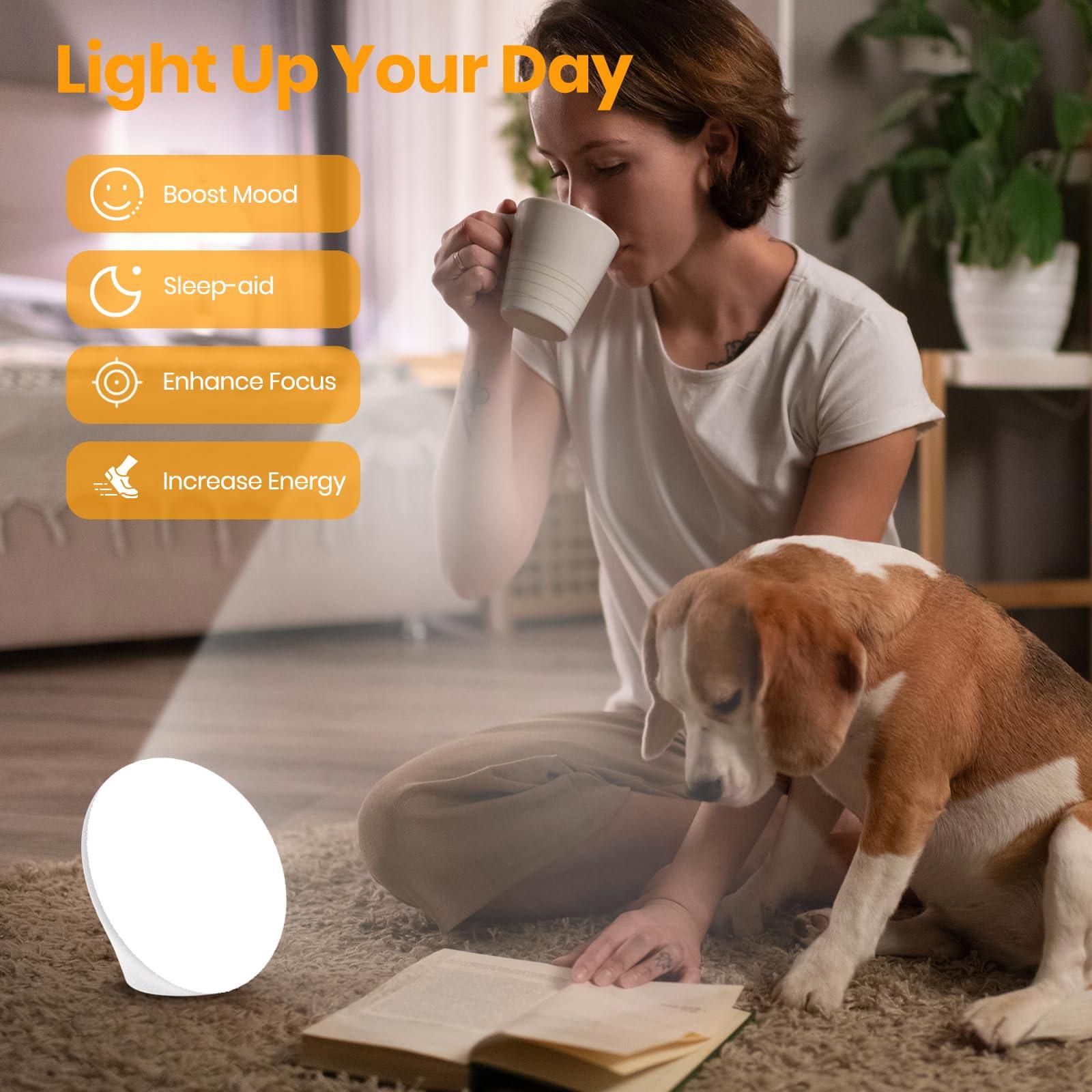 LASTAR LASTAR Sun Lamp, 10,000 Lux Sunlight Lamp with 4 Color Temperatures & 5 Brightness & 1H Timer, 12 RGB Colors Touch Control with Memory Function