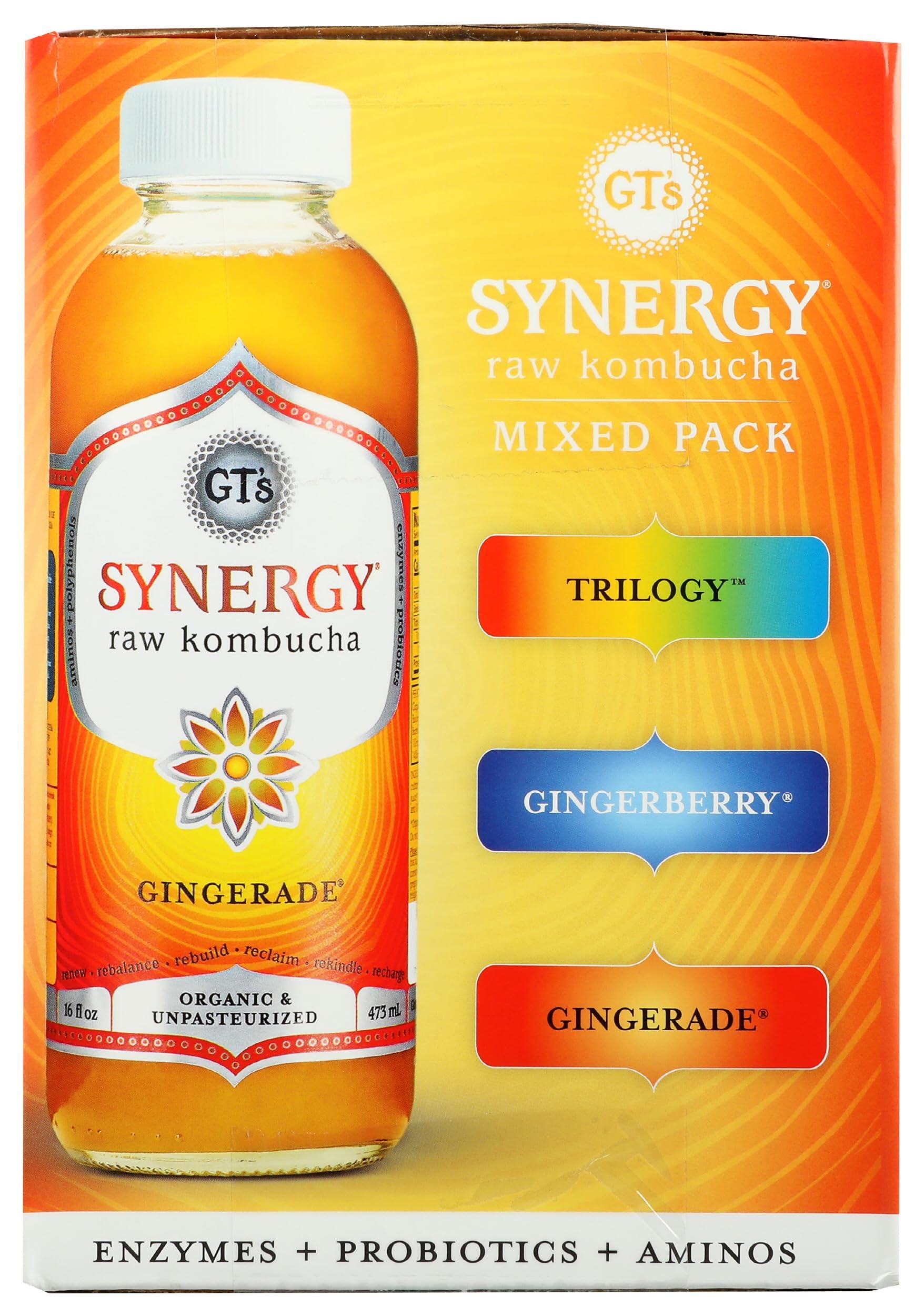 GTs Living Foods GTS LIVING FOODS Organic Synergy Kombucha Variety 6 Pack, 16 FZ