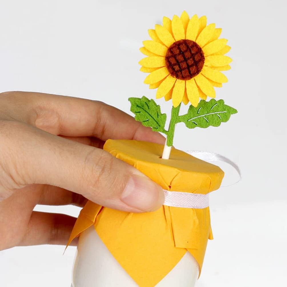 EXCEART EXCEART 12pcs Cute Sunflower Cupcake Toppers Summer Party Fruit Picks Luau Cocktail Pick Hawaiian Toothpicks Cake Decorations for Birthday Baby Shower Supplies