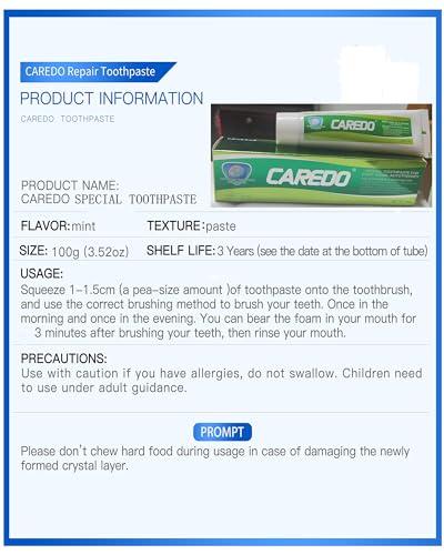 CAREDO CAREDO Gingivitis Toothpaste Avoid Root Canal Pulpitis for Adults, Gingivitis at Home, Gum for Receding Gums with Hydroxyapatite Toothpaste (100g+16g 2pcs)
