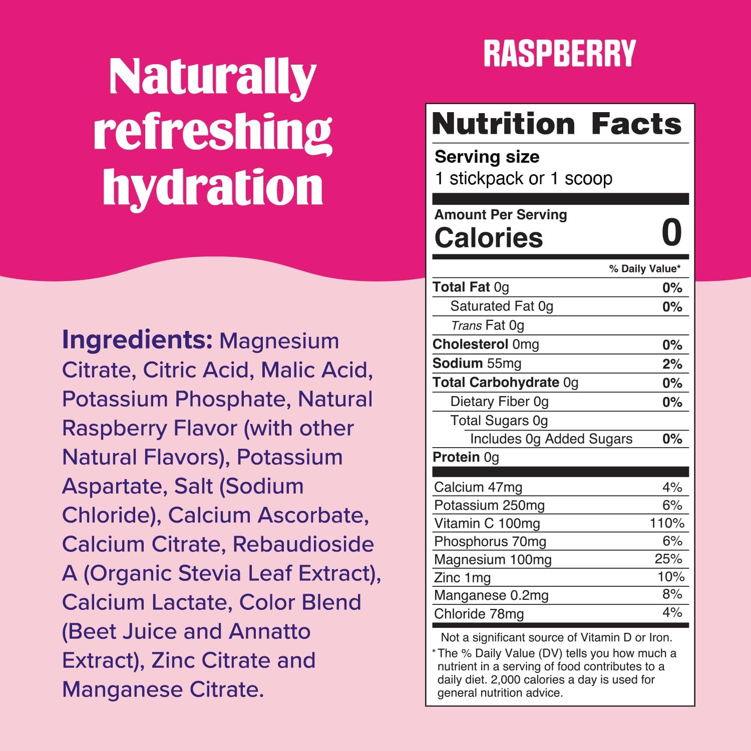 Ultima Replenisher Ultima Replenisher Electrolyte Powder Drink Mix Bundle  Rasberry, 30 Serving Canister and 20 Stickpacks  6 Electrolytes and Minerals  Keto Friendly, Vegan, Non-GMO and Sugar-Free