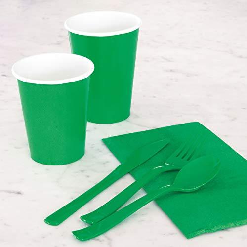 Unique Premium Emerald Green Paper Cups Set - 9 oz (14 Pcs) - Elegant & Eco-Friendly Party Drinkware - Perfect for Birthdays, Showers, & Special Celebrations