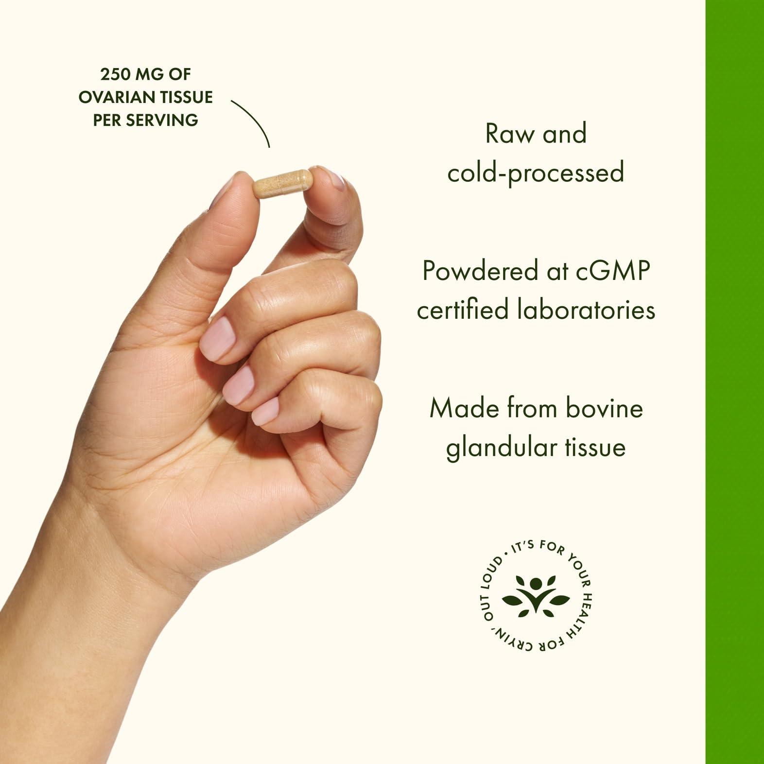 Swanson Swanson Ovarian Glandular Supplement - Women\'s Glandular Health and Balance Support - Premium Bovine Tissue - 60 Capsules, 250mg Each (2 Pack)