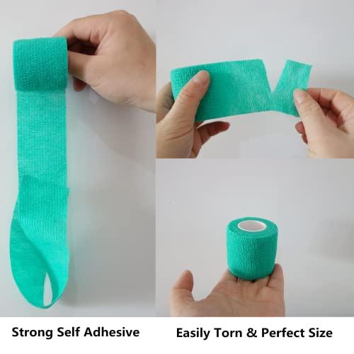 Baisunt Baisunt 6 Pack 2 Inches Cohesive Bandage Self Adhesive Wrap Elastic Self Adherent Vet Wrap Breathable Self Stick Tape for Wrist, Ankle, Sports, Tatoo Wrap(5 Yards, White)