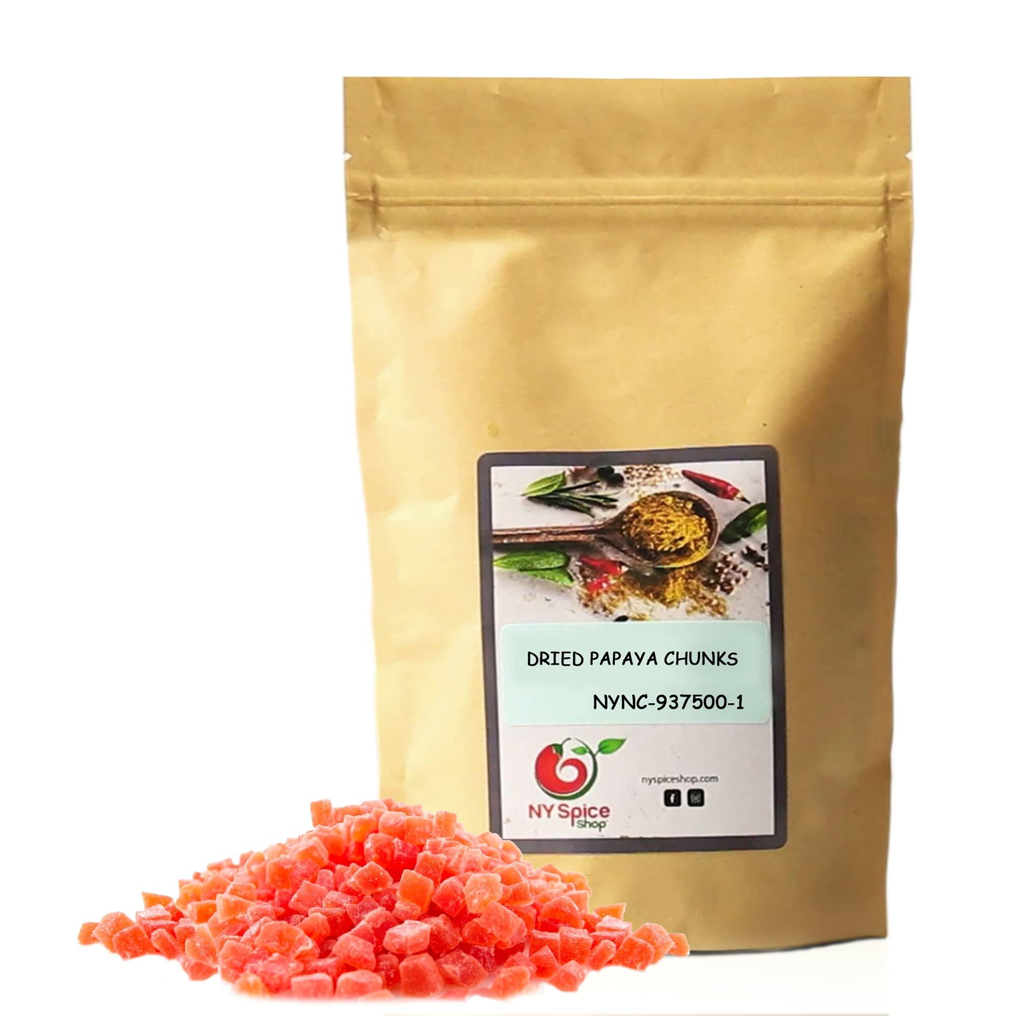 NY Spice Shop NY SPICE SHOP Dried Papaya Chunks 16 Ounces Diced Papaya - Hawaiian Papaya Fruit - Papaya Fresh Organic - Dried Fruit Papaya - Giant Papaya - Papaya Fresh