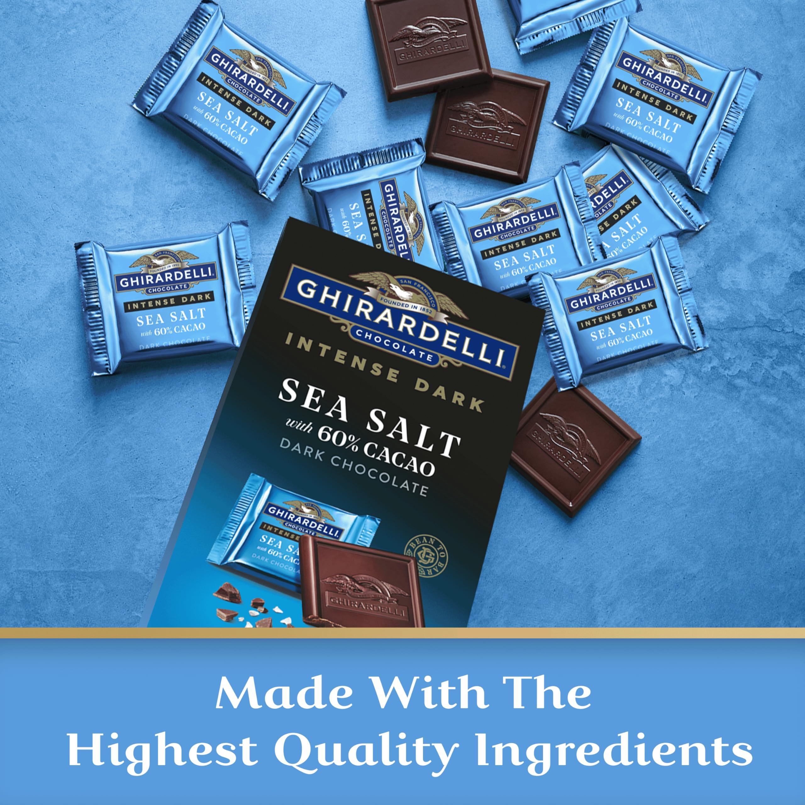 Ghirardelli Chocolate Company GHIRARDELLI Intense Dark Chocolate Squares, Sea Salt 60% Cacao, 4.1 Oz Bag