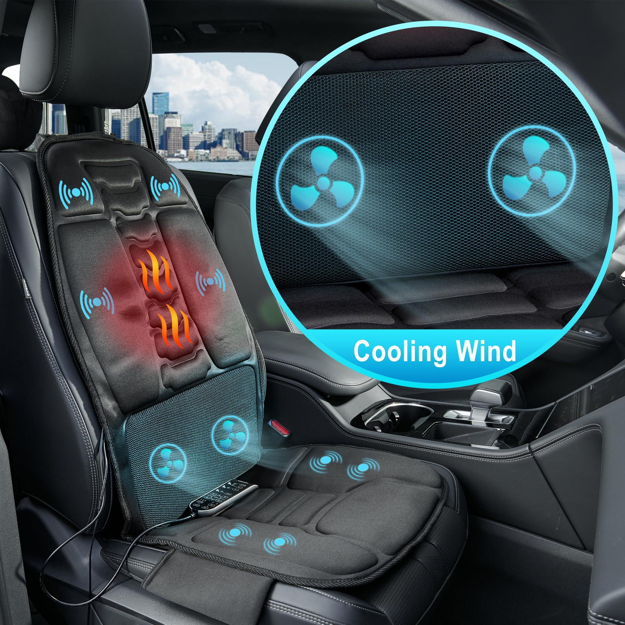 comrelax comrelax Massage Seat Cushion with Heat, Back Massager for Chair, Chair Massager for Full Body Massage, Deep Tissue Vibration Massager with 2 Adapters, Gifts for Dad Mom