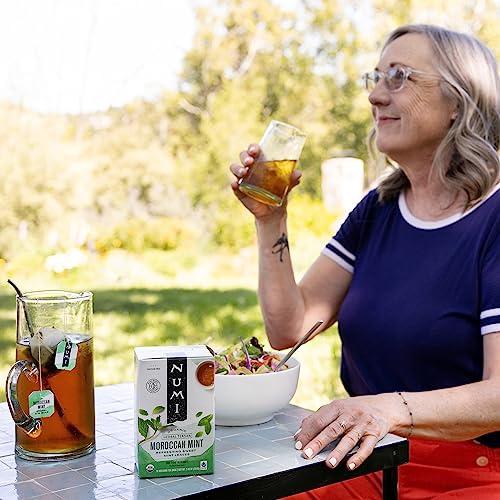 Numi Numi Organic Moroccan Mint Tea, 100 Tea Bags, Refreshing Nana Mint, Caffeine Free Herbal Tea