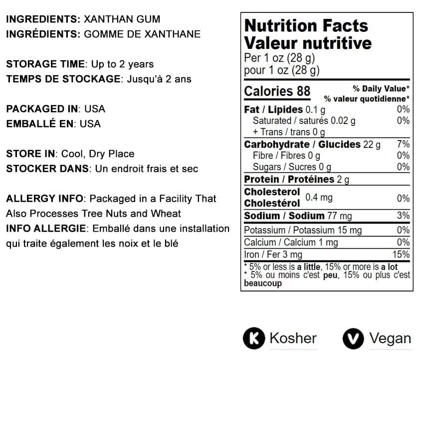 Food to Live Food to Live Xanthan Gum, 2.5 Pounds - Kosher, Vegan, Keto Friendly, Pure Powder, Bulk, Great for Baking